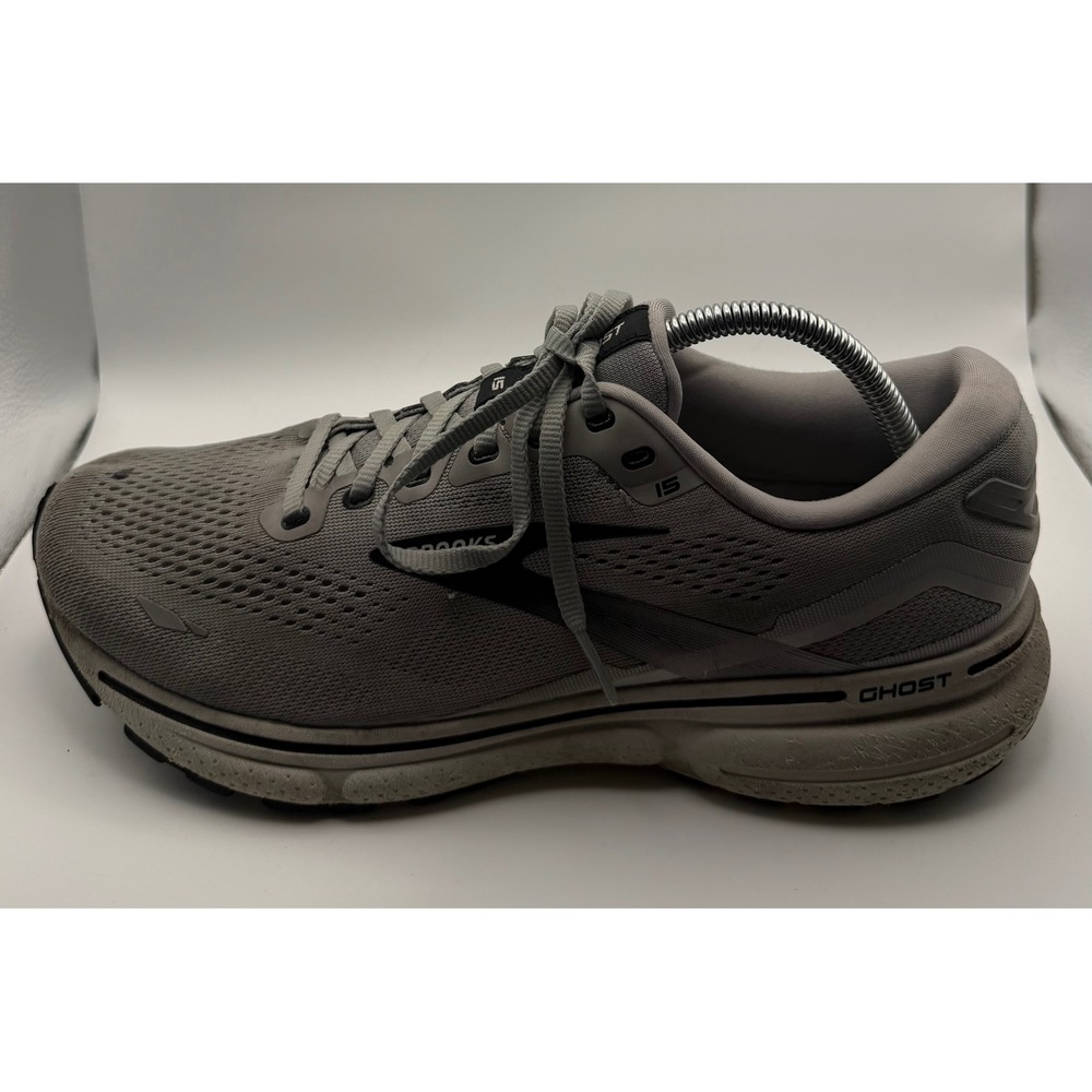 Brooks Ghost 15 Running Shoes Mens 10 Grey Good DNA LOFT v2 Cushioned Sneaker